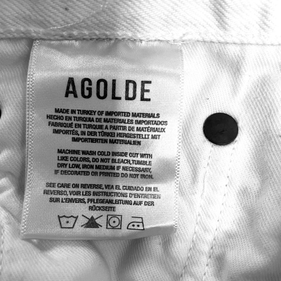 AGOLDE Criss Cross High Rise Straight Leg White Jeans Half Back Waistband Sz 28 - Picture 12 of 14